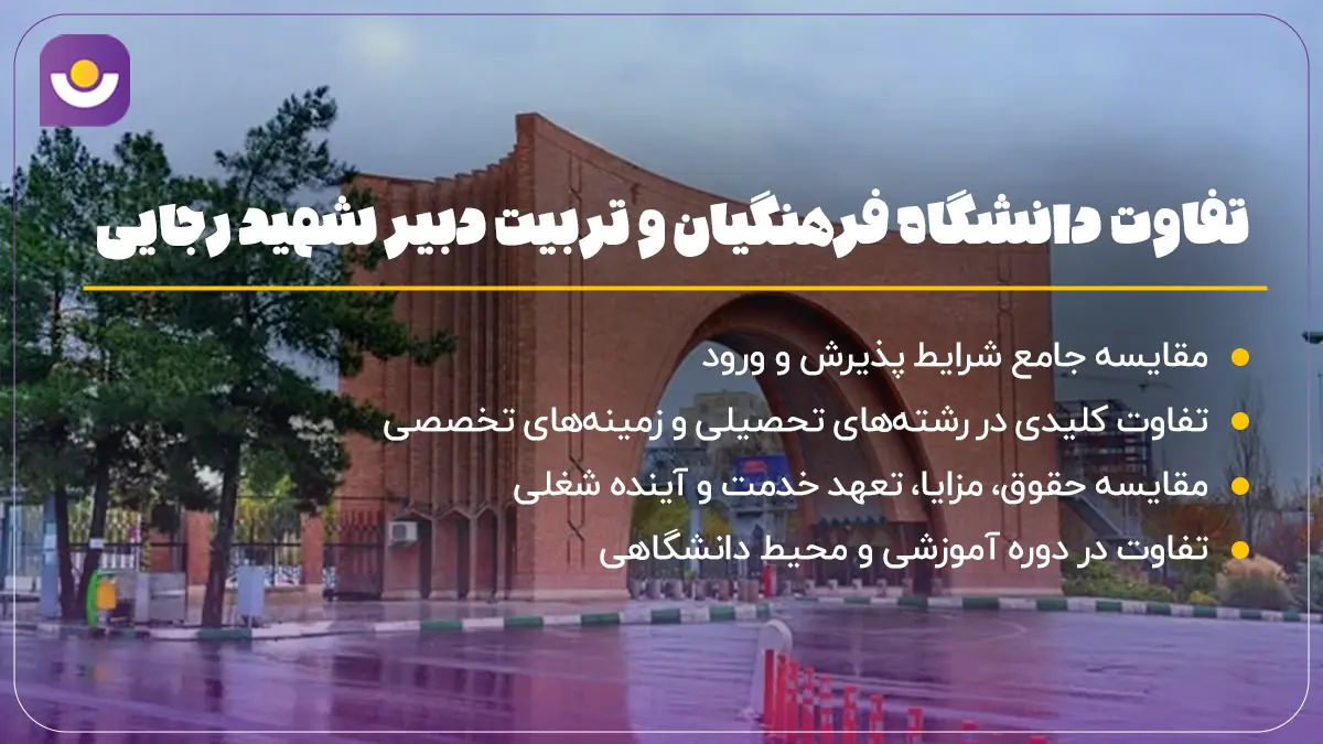 تفاوت دانشگاه تربیت دبیر شهید رجایی با دانشگاه فرهنگیان