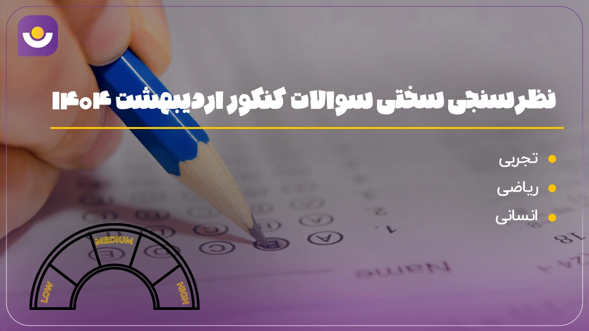 نظرسنجی سطح سختی سوالات کنکور اردیبهشت 1404