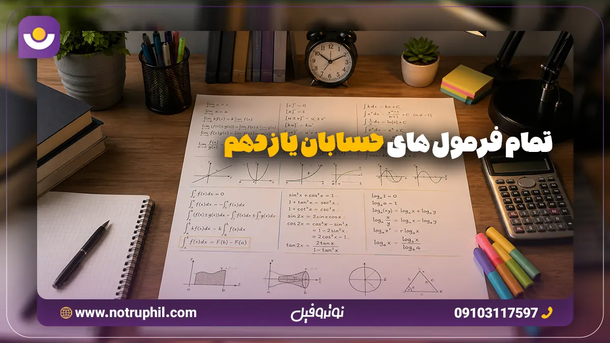 تمام فرمول های حسابان یازدهم