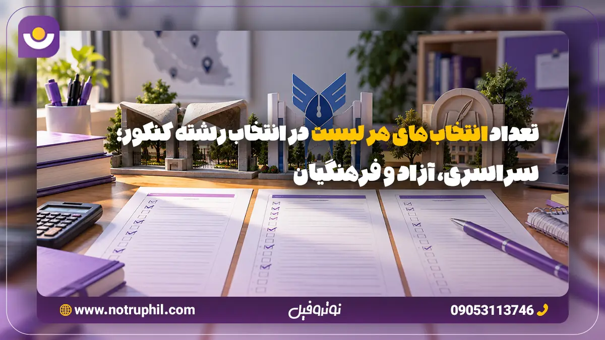 تعداد انتخاب های فرم انتخاب رشته کنکور